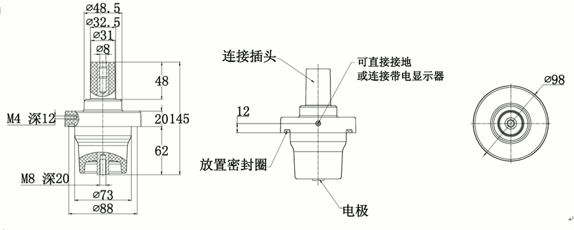 尊龙凯时百家乐核材250A充气柜套管结构图.gif